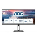 AOC V5 U34V5C/BK monitor komputerowy 86,4 cm (34") 3440 x 1440 px UltraWide Quad HD LCD Czarny