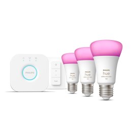 Philips Hue White and color ambiance Zestaw startowy: 3 inteligentne żarówki E27 (1100) + regulator przyciemniania Hue Dimmer sw