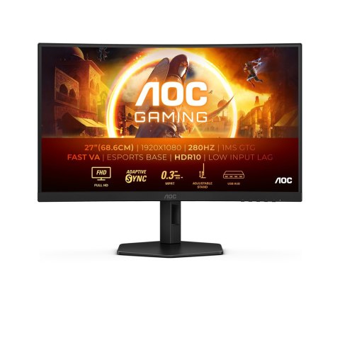 AOC G4 C27G4ZXU monitor komputerowy 68,6 cm (27") 1920 x 1080 px Full HD LED Czarny