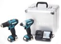 MAKITA CLX224X zestaw narzędzi akumulatorowych COMBO DF333D wiertarko-wkrętarka 30Nm + TD110D zakrętarka udarowa 110Nm 1/4 CXT 1