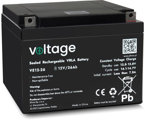 Akumulator AGM Voltage 12V 26Ah VE12-26