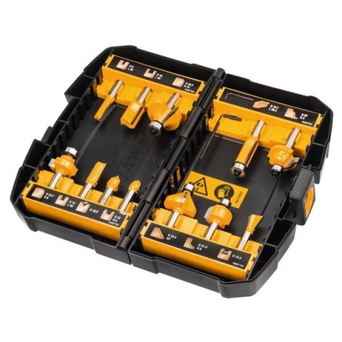 DeWalt Zestaw profesjonalnych frezów do drewna 8mm 12szt. DT90016