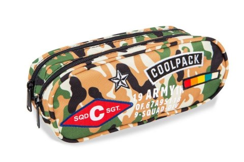 COOLPACK - CLEVER - SASZETKA PODWÓJNA - CAMO DESERT (BADGES)