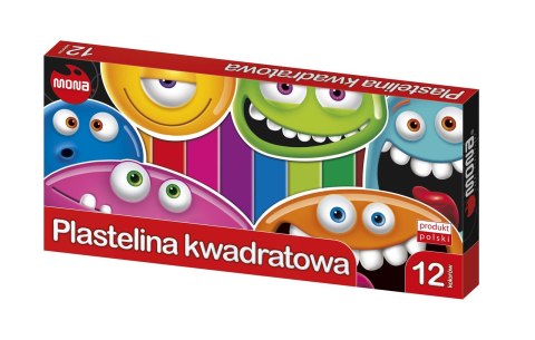 Plastelina kwadratowa 12 kolorów 18 g