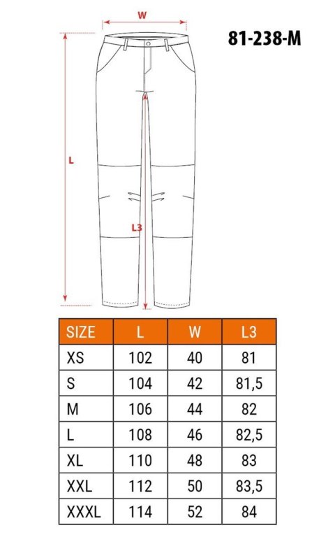 Spodnie robocze HD Slim, pasek, rozmiar M