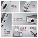 Stojak do laptopów i tabletów z hubem USB-C Axagon HMC-STND - srebrny