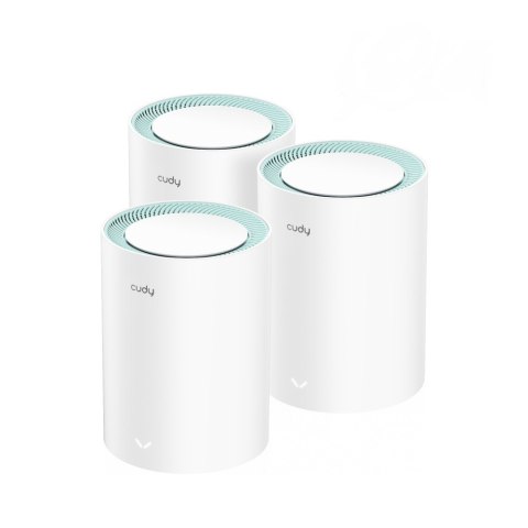 Cudy M1300 3-PACK siatkowy system wi-fi Dual-band (2.4 GHz/5 GHz) Wi-Fi 5 (802.11ac) Biały 1 Wewnętrzne