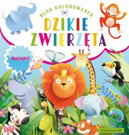 Blok kolorowanek. Dzikie zwierzęta (+ naklejki)