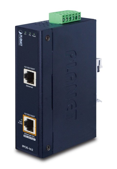 PLANET IPOE-162 łącza sieciowe Gigabit Ethernet (10/100/1000) Obsługa PoE Czarny