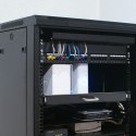 Qoltec 54509 Półka z uchwytem do szafy RACK | 600*600 | Wysuwana | Czarna