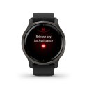 Zegarek Garmin Venu 2 (45 mm) Slate Stainless Steel Bezel / Black Case / Silicone Band