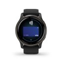 Zegarek Garmin Venu 2 (45 mm) Slate Stainless Steel Bezel / Black Case / Silicone Band