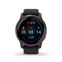 Zegarek Garmin Venu 2 (45 mm) Slate Stainless Steel Bezel / Black Case / Silicone Band