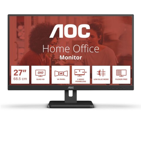 AOC Q27E3UAM monitor komputerowy 68,6 cm (27") 2560 x 1440 px Quad HD Czarny