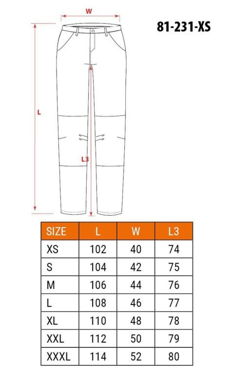 NEO tools 81-231-XS spodnie ochronne