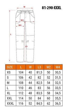 NEO tools 81-290-XXXL spodnie ochronne Czarny