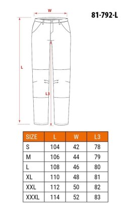 NEO tools 81-792-L spodnie ochronne Żółty