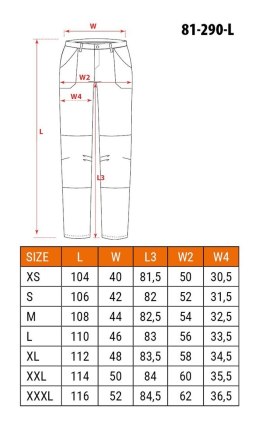 Spodnie ochronne NEO tools 81-290-L czarne