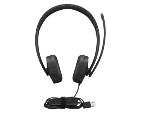 Lenovo 4XD1P83425 słuchawki/zestaw słuchawkowy Przewodowa Opaska na głowę Połączenia/muzyka USB Typu-A Czarny