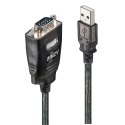 Lindy 42686 kabel równoległy Czarny 1,1 m USB Typu-A DB-9