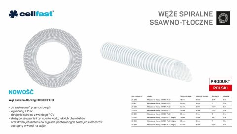 CF.WĄŻ SSAWNO-TŁOCZNY DO POMP 19mm x 25mb BEZBARWNY ENERGO-FLEX NA STOJAK