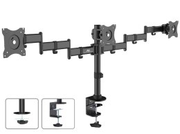 Uchwyt biurkowy na 3 monitory LCD Maclean, podwójne ramiona, VESA 75x75 oraz 100x100, 13