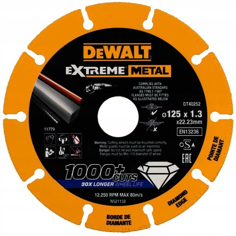 DEWALT TARCZA DIAMENTOWA EXTREME METAL 125*22.23*1.3MM