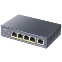 Cudy GS1005P łącza sieciowe Gigabit Ethernet (10/100/1000) Obsługa PoE Szary