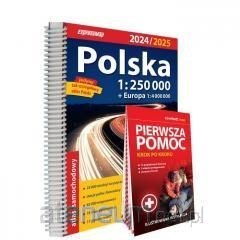 Atlas samochodowy skala 1:250 000 z pierwszą pomocą