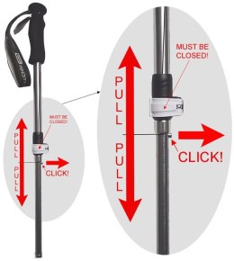 Kije Trekkingowe Regulowane 5 - częściowe ACRA 115 - 135 cm