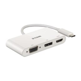 D-Link Adapter D-Link 3 w 1 USB-C na HDMI/VGA/DisplayPort DUB-V310 z USB Hub'em | Gwarancja 24 miesiące | USB Type-C