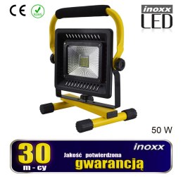 Naświetlacz przenośny led 50w 6000k aku/ 230v