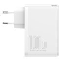 Ładowarka sieciowa Baseus GaN2 Pro, 2x USB + 2x USB-C, 100W, EU (biała)