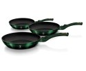 ZESTAW 3 PATELNI GRANITOWYCH 20/24/28CM BERLINGER HAUS METALLIC EMERALD BH-6168