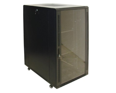 Szafa 19" stojąca 27U 600x600 BETA RAL9004 szkło