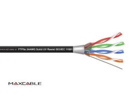 Przewód FTP5E drut Cu UV czarny 305m MAXCABLE