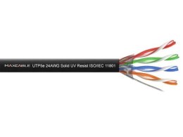 Przewód UTP5E drut Cu UV czarny 305m MAXCABLE